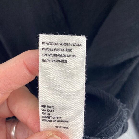 Free People Top Womens Medium Black Texture Long Sleeve Surplice Pullover Blouse - Picture 7 of 10